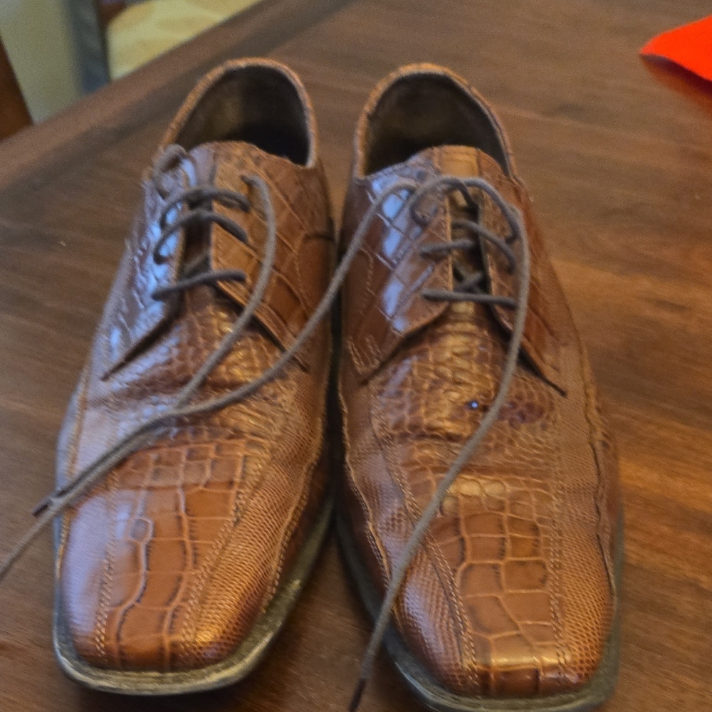 Stacy Adams Brown Textured Men's Oxfords